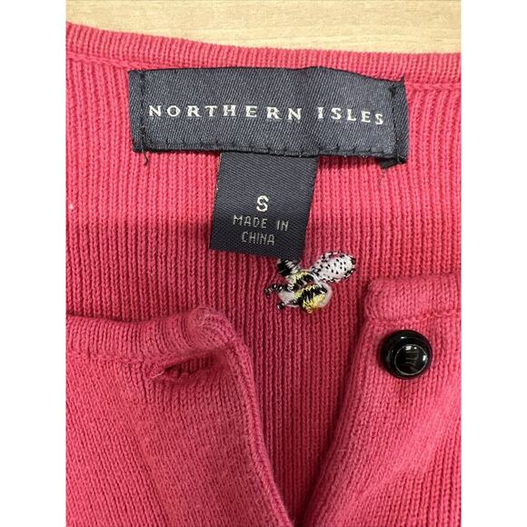 Vintage 90s Northern Isle  Pink Embroidered Bees Cardigan Sweater Small‎ - Picture 6 of 7